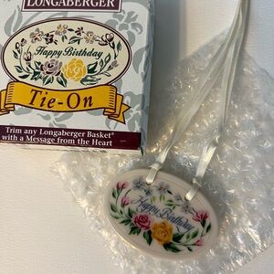 Longaberger Floral Happy Birthday Tie-On